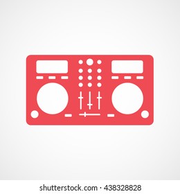 DJ Midi Controller Red Flat Icon On White Background
