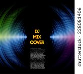 DJ mix cover with music waveform as a vinyl grooves