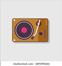 Dj mixer. Flat design with particles for your party flyer