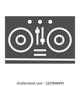Dj mixer glyph icon, music and sound, turntable sign, vector graphics, a solid pattern on a white background, eps 10.