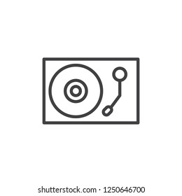 Dj mixer, gramophone outline icon. linear style sign for mobile concept and web design. Record player simple line vector icon. Symbol, logo illustration. Pixel perfect vector graphics