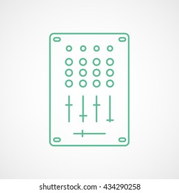 DJ Mixer Green Icon On White Background