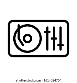 dj mixer icon with black line style
