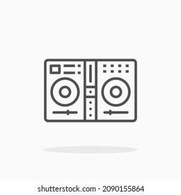 DJ mixer icon. Editable Stroke and pixel perfect. Outline style. Vector illustration. Enjoy this icon for your project.