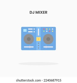 DJ mixer icon flat. Vector illustration on white background. Can used for web, app, digital product, presentation, UI and many more.