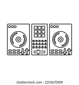 DJ Mixer Icon In Line Style