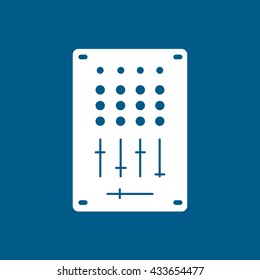 DJ Mixer Icon On Blue Background