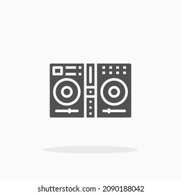 Icono del mezclador de DJ. Estilo sólido o glifo. Ilustración vectorial. Disfruta de este icono para tu proyecto.
