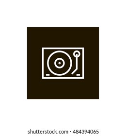 Dj mixer icon vector, clip art. Gramophone vector symbol. Also useful as logo, square app icon, web UI element, silhouette and illustration.