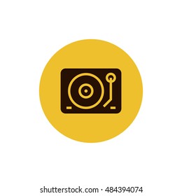 Dj mixer icon vector, clip art. Gramophone vector symbol. Also useful as logo, circle app icon, web UI element, silhouette and illustration.
