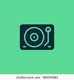 Dj mixer icon vector, clip art. Gramophone vector symbol. Also useful as logo, web UI element, silhouette and illustration.