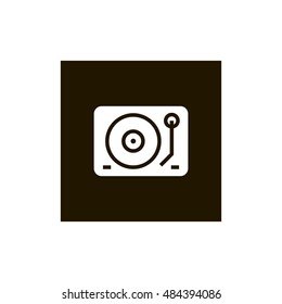 Dj mixer icon vector, clip art. Gramophone vector symbol. Also useful as logo, square app icon, web UI element, silhouette and illustration.