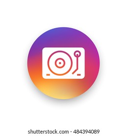 Dj mixer icon vector, clip art. Gramophone vector symbol. Also useful as logo, circle app icon, web UI element, silhouette and illustration.