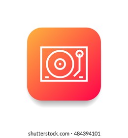 Dj mixer icon vector, clip art. Gramophone vector symbol. Also useful as logo, square app icon, web UI element, silhouette and illustration.