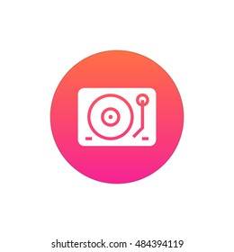 Dj mixer icon vector, clip art. Gramophone vector symbol. Also useful as logo, circle app icon, web UI element, silhouette and illustration.