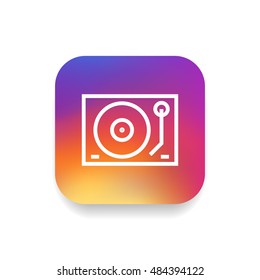Dj mixer icon vector, clip art. Gramophone vector symbol. Also useful as logo, square app icon, web UI element, silhouette and illustration.