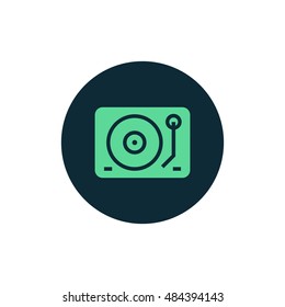 Dj mixer icon vector, clip art. Gramophone vector symbol. Also useful as logo, circle app icon, web UI element, silhouette and illustration.