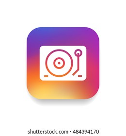 Dj mixer icon vector, clip art. Gramophone vector symbol. Also useful as logo, square app icon, web UI element, silhouette and illustration.