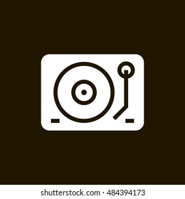 Dj mixer icon vector, clip art. Gramophone vector symbol. Also useful as logo, web UI element, silhouette and illustration.