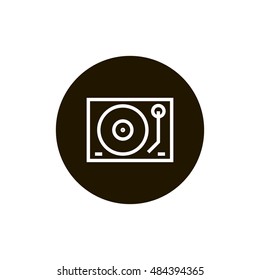 Dj mixer icon vector, clip art. Gramophone vector symbol. Also useful as logo, circle app icon, web UI element, silhouette and illustration.