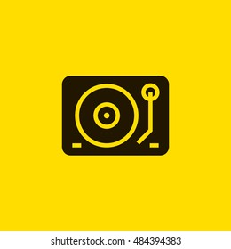 Dj mixer icon vector, clip art. Gramophone vector symbol. Also useful as logo, web UI element, silhouette and illustration.