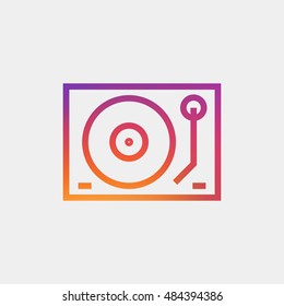 Dj mixer icon vector, clip art. Gramophone vector symbol. Also useful as logo, web UI element, silhouette and illustration.