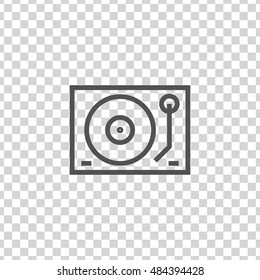 Dj mixer icon vector, clip art. Gramophone vector symbol. Also useful as logo, transparent web UI element, silhouette and illustration.