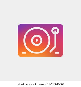 Dj mixer icon vector, clip art. Gramophone vector symbol. Also useful as logo, web UI element, silhouette and illustration.
