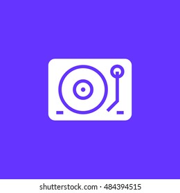 Dj mixer icon vector, clip art. Gramophone vector symbol. Also useful as logo, web UI element, silhouette and illustration.