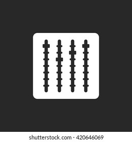 Dj mixer sign simple icon on  background