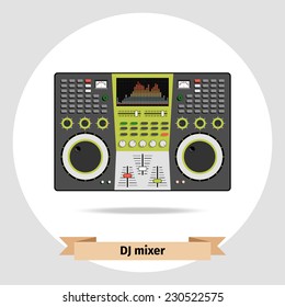 DJ mixer table isolated vector