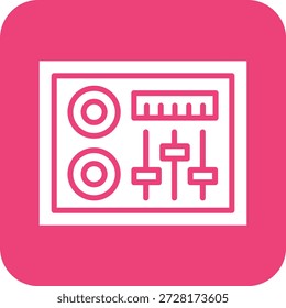 DJ Mixer, Vektorsymbol-Entwurfsgrafik