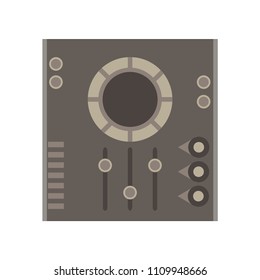 Dj mixer vector icon music party audio console control disc club equipment electronic record panel