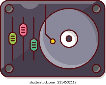 dj mixer Vector illustration on a transparent background. Premium quality symmbols. Vector line flat icons for concept and graphic design.