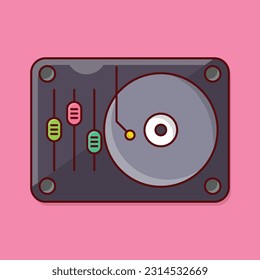 imagen del mezclador dj Vector en un fondo transparente. Símbolos de calidad superior. Iconos planos de línea vectorial para el diseño de conceptos y gráficos.