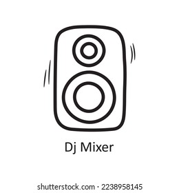  Dj Mixer vector outline Icon Design illustration. Entertainment Symbol on White background EPS 10 File