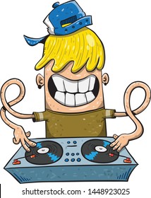 Dj mixing and playing music at a party or festival
