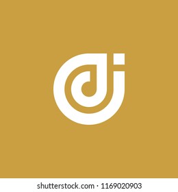 DJ monogram logo design vector. JD letter outline logo design.
