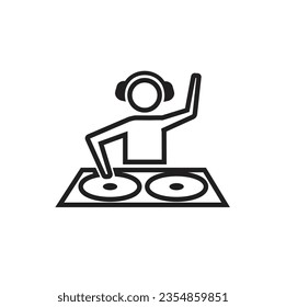 DJ Music Black Vector Line Symbol 