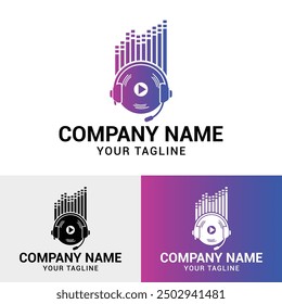 DJ Music Brand Modern Logo Template