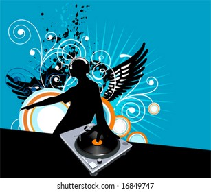 Dj, music concept, vector illustration