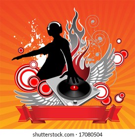Dj, music concept, vector illustration