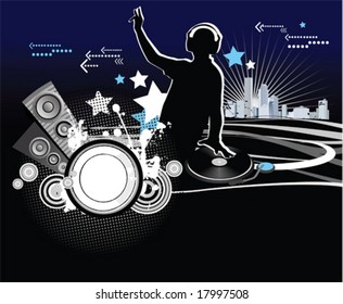 Dj, music concept, vector illustration