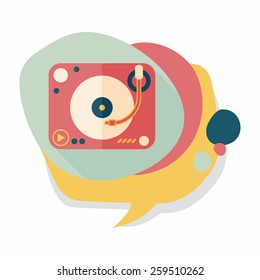 DJ music flat icon with long shadow,eps10