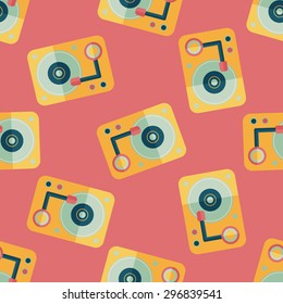DJ music flat icon,eps10 seamless pattern background