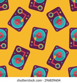 DJ music flat icon,eps10 seamless pattern background