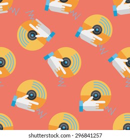 DJ music flat icon,eps10 seamless pattern background