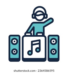 Dj Music icon vector stock illustration