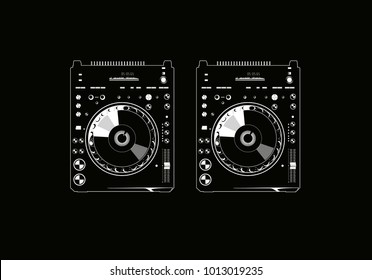 Dj music instruments illustrations