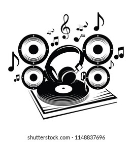 DJ Music Logotype Vector Icon